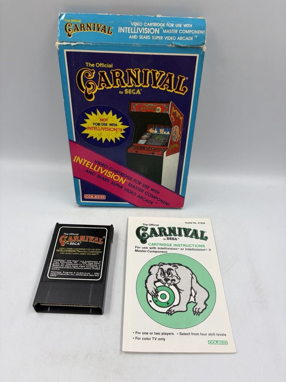Carnival (Intellivision, 1982) With Manual and Box - FAST Shipping
